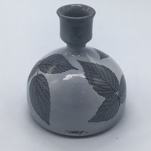 Vintage Wizard Of Clay Blue Bristoleaf Candle Holder